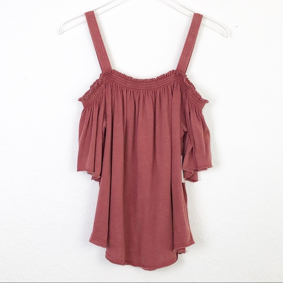 Free People Tops - Free People | NWT Red Cold Shoulder Tee Large